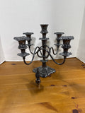 Ornate Silver Twisted Arm Candelabra — Heavy