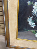 Oil Painting of Blue Vase & White Flowers by Ruth Noran; Signed (AS IS)