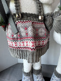 Pair of Cozy Gray Sweater Winter Standing Plush Snowmen Decor
