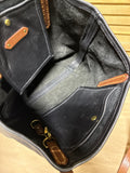 FOUNT Classic Black And Brown Bellfield Leather Shoulder Bag With Dust Bag And Care Instructions (B)