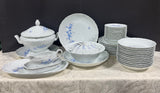 54-Piece Tharoud Limoges Monjovis Blue Floral Yotis China Set