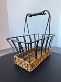 Woven Rattan & Braided Metal Basket