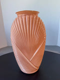 Anchor Hocking Art Deco Vintage Peach Ribbed Vase