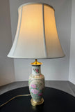 Asian Inspired Pink Peony Ceramic Vase Lamp (WORKS)