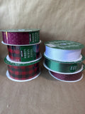 6 Piece Christmas Ribbon Lot - 1 Used