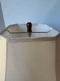 Red & Beige Floral Ceramic Vase Lamp (WORKS)