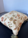 Aubusson Style Floral Throw Pillow with Tassels