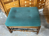 Ottoman/Bench with Green Cushion