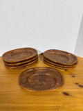 Digsmed #10 Danmark Teak Wood Divided Oval Trays - Set Of 8