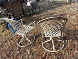 Pair of Aluminum Outdoor Swivel Chairs w/Cushions