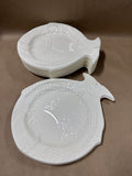 Fish Shaped Plastic Plates - Set Of 12