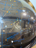 1982 Spherical Concepts Smoky Lucite Celestial Globe on Wooden Stand AS IS (READ DESCRIPTION CAREFULLY)