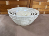 4 Piece Pottery Mixing Bowls - Crazing - See Photos
