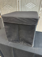 Black Fabric Collapsible Storage Ottoman