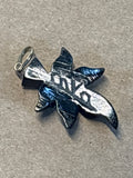 Bernard Passman Black Coral Maple Leaf Pendant with 14K Gold (NO Certificate of Authenticity)