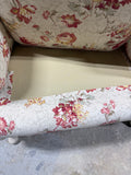 Cream/Red Floral Upholstered Chair