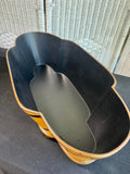 Yellow & Black Crackled Tole Style Oblong Planter