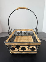 Grapevine Wrought Iron & Wicker Basket
