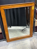 Beveled Mirror w/Heavy Honey Tone Wooden Frame