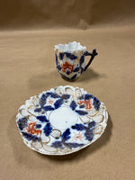 Navy Blue Porcelain Teacup With Saucer — Made In Germany