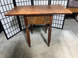 Antique Drop Leaf Accent Table with Drawer