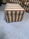 Southwood Pair of Striped Chairs with Rolling Ottoman***HEAVY ITEM***READ DETAILS ON PICK UP POLICY***