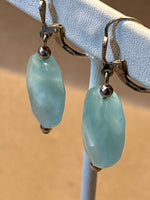 Sterling Earrings with Faceted Blue Stone