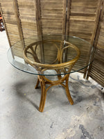 Glass Top Wicker Table, NO CHAIRS