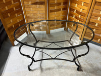 Oval Glass/Metal Coffee Table
