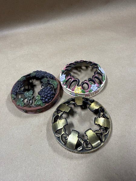 Lot Of 3 Yankee Candle Illuma Lid Candle Toppers