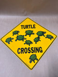 Turtle Crossing Metal Sign