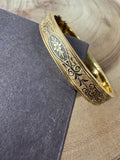 Hayward 12K Gold Filled Vintage Floral Etched Cuff Bracelet