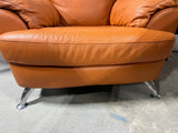 Mid Century Style Leather Chair, terra cotta/burnt orange color