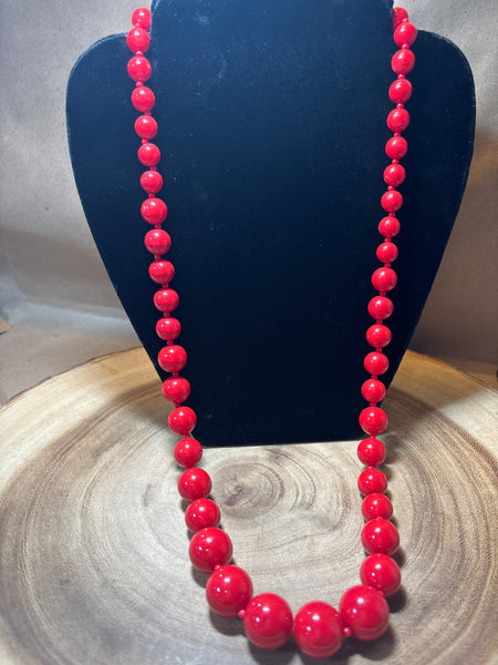 Red Beaded Necklace