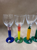 Colorful Czech Republic Long Stem Cordial Glasses - Set Of 6