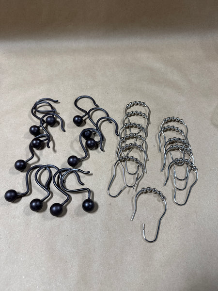 2 Sets Of Shower Curtain Hooks — 12 Pieces Each
