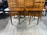 Henkel Harris Solid Cherry Pair of Pembroke End Tables with Single Drawer