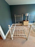 Pair of White Metal Twin Beds with Metal Frames