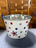 Americana/4th of July Set of 3 Metal Beverage Buckets, Various size