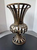Heavyweight Open Work Large Decorative Metal Urn