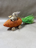 Straw Easter Bunny Driving Carrot