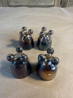 (B) Set Of 4 Footed Silver Plate Egg Cups