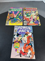 (D) Lot of 5 Marvel Power Pack with 2 Power Man and Iron Fist Vintage Comics