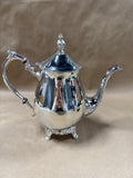 (B) Silver Plate Footed Tea Kettle