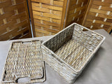 Light Tone Lidded Woven Basket,  3 Available, PRICED INDIVIDUALLY, $20 EACH