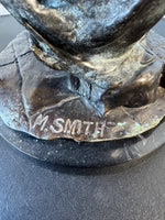 M. Smith Signed Bronze Plated Breastfeeding Mother Sculpture on Marble Base