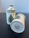 2-Piece Spode Christmas Tree Lidded Spice Jar Set