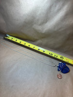 Wrapped Blue Sea Glass Pendant on Chain