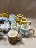 (D) Lot Of 19 Mini Beer Steins