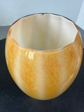 Amber & White Art Glass Vase AS IS (READ DESCRIPTION CAREFULLY)